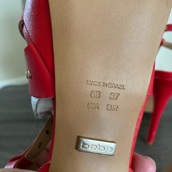 Bebe Red 4” heels size 6B - Picture 2 of 4